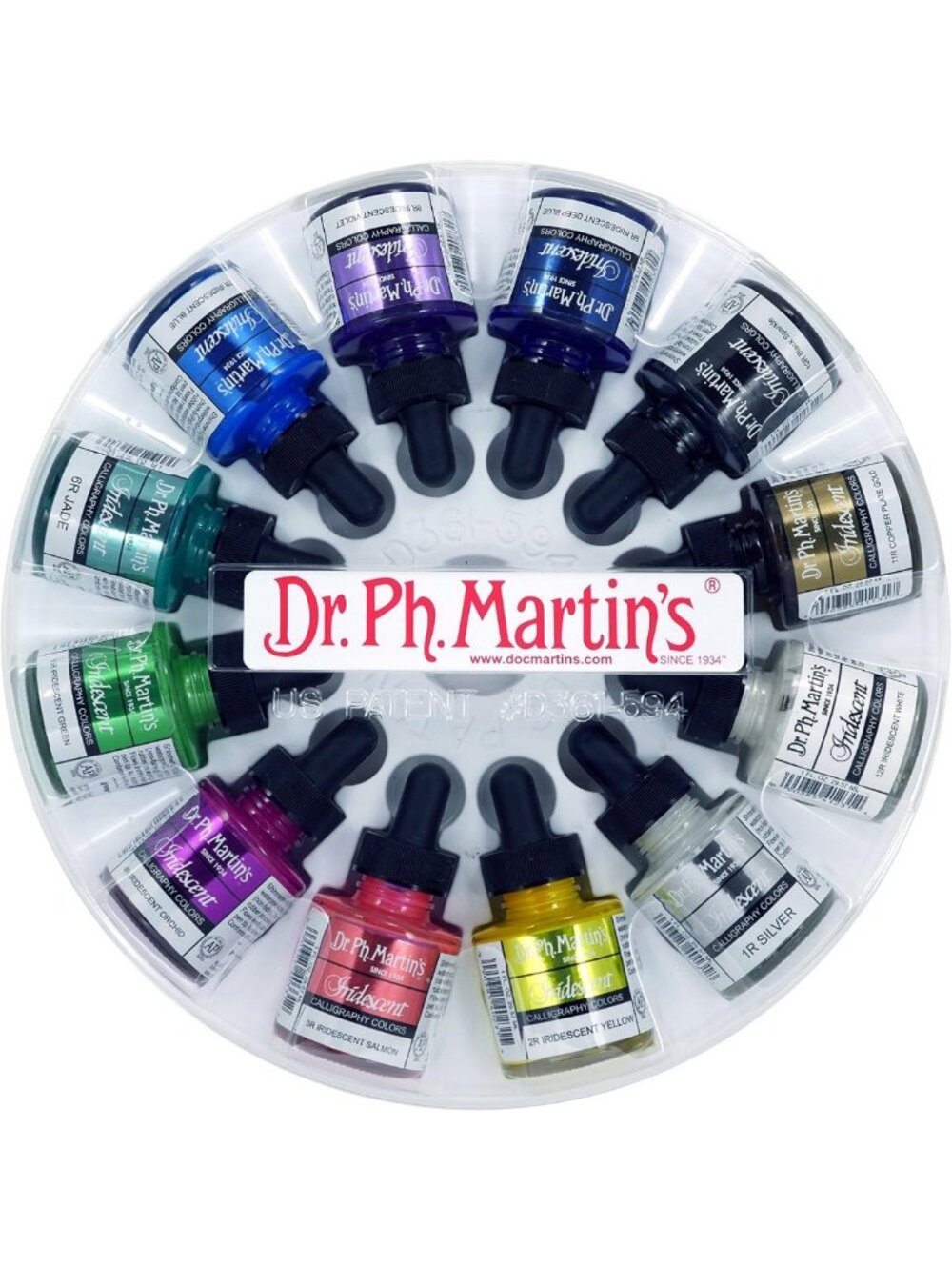 Iridescent Calligraphy Ink Set - 12 Vibrant Colors, 1 oz Bottles for Art & Craft